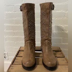 Donald J Pliner Knee High Studded Boots Size 6.5 - Signed